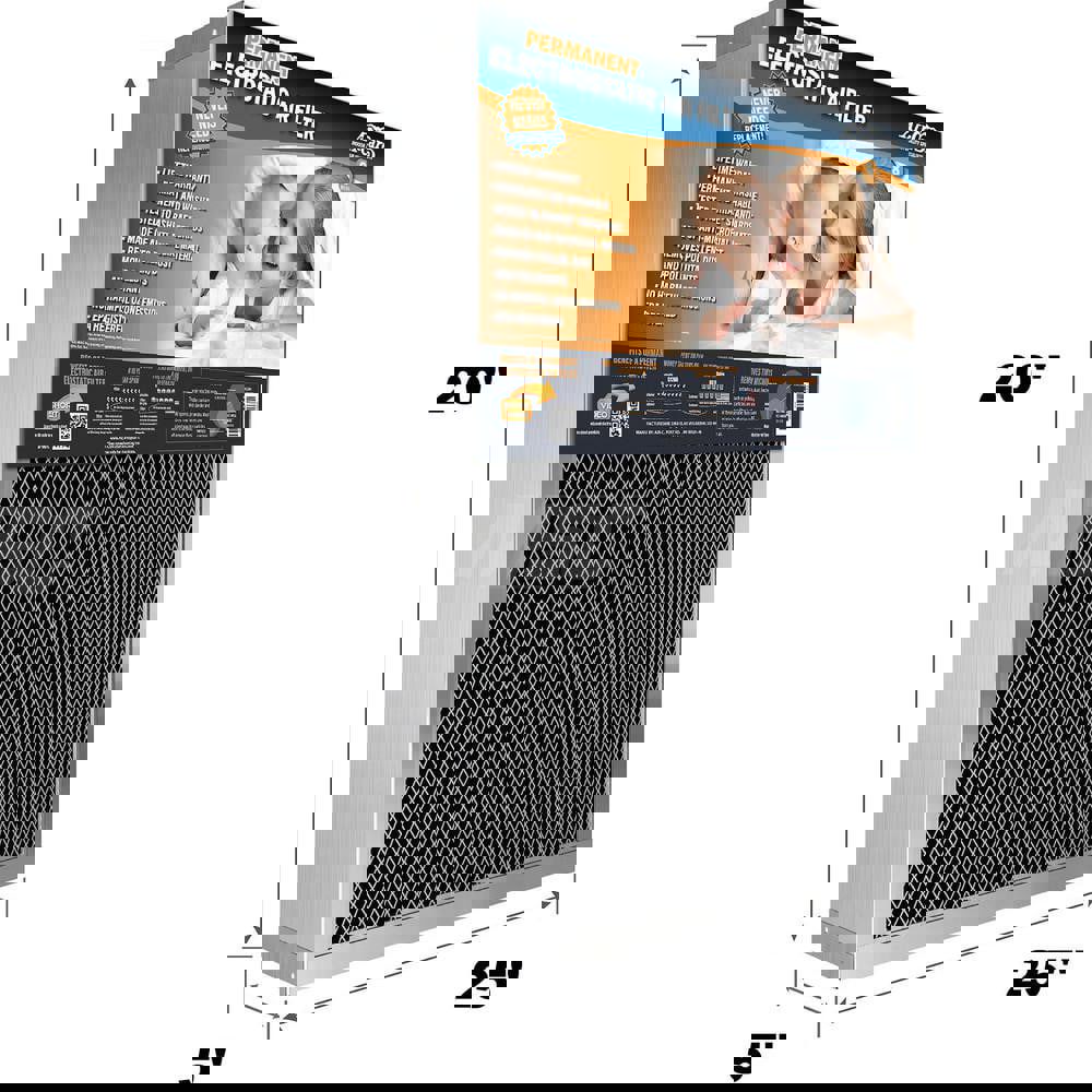 Pleated & Panel Air Filters; Filter Type: Permanent; Reusable Filter; Washable; Filter Efficiency: 94; Media Material: Anti-Microbial Woven Polypropylene; Frame Material: Galvanized Steel; Air Flow: 1180; Maximum Velocity: 295 FPM; Nominal Depth: 5; Nomin